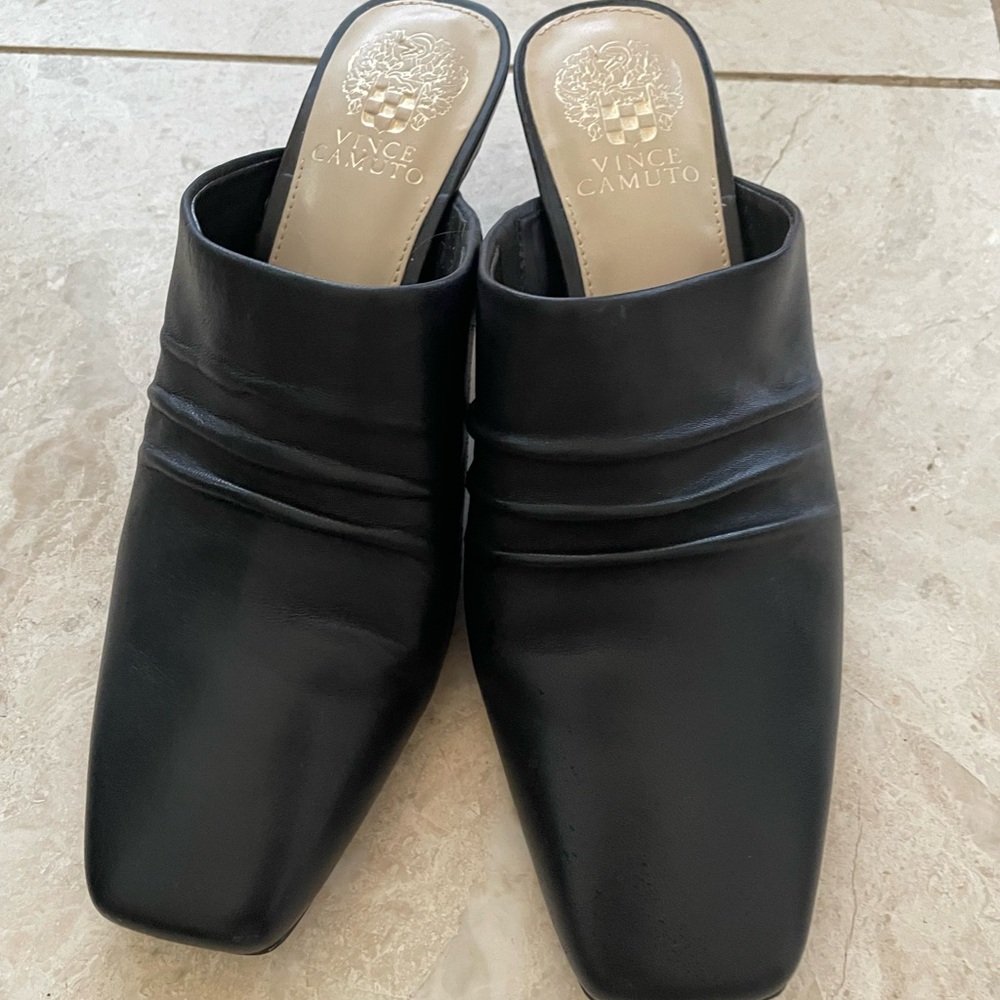Black leather heels Size 8. Vince Camuto. Worn a  few times. Asking $18